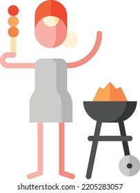 barbecue isolated design element stock illustration. Vector on a white background