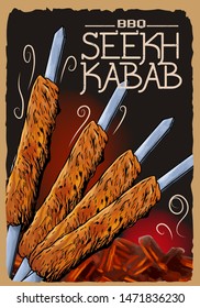 Barbecue kabab grill party poster menu template 