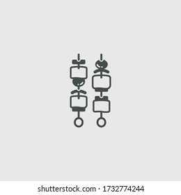 Barbecue kebabs on a skewer vector icon illustration sign