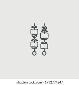 Barbecue kebabs on a skewer vector icon illustration sign
