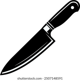 Barbecue knife. Silhouette of a sharp knife, Barbecue symbol