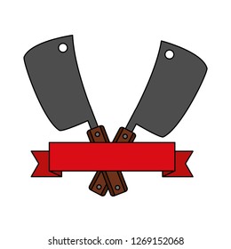 barbecue knives utensils emblem