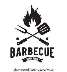 Barbecue label, Hand drawn logo bbq.