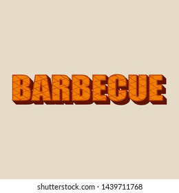 Barbecue - lettering logo design. Vector illustration.