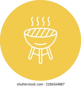Imagen vectorial de icono de círculo de línea de parrillada. También se puede usar para aplicaciones web, aplicaciones móviles y medios impresos.