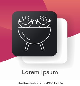 barbecue line icon