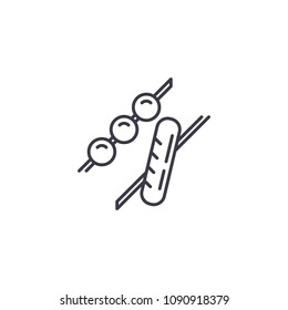Barbecue linear icon concept. Barbecue line vector sign, symbol, illustration.