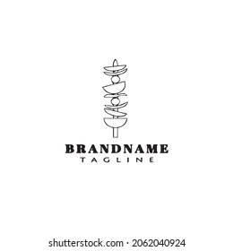 barbecue logo cartoon icon design template black modern isolated illustration