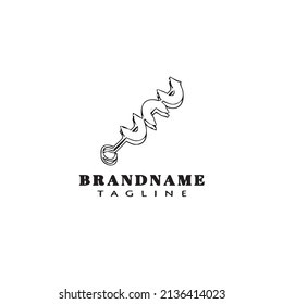 barbecue logo cartoon icon design template black modern isolated flat illustration