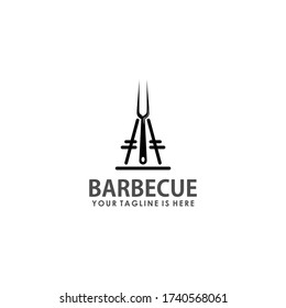 barbecue logo concept logo design template vector, vintage style food concept logo design template