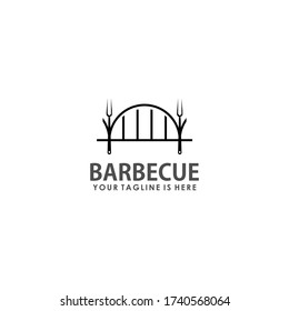 barbecue logo concept logo design template vector, vintage style food concept logo design template