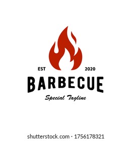 barbecue logo concept, food design template