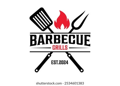 Barbecue logo design. Food or grill template. Vector illustration