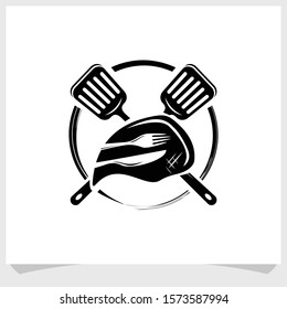 barbecue logo design inspiration, steak logo design vector
