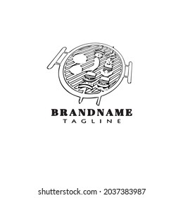 barbecue logo design template icon black modern isolated vector