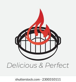 barbecue logo design template illustration.Cuisine vector icon.