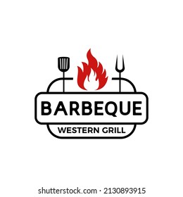 Barbecue Logo Design Vintage. BBQ Party Vector illustration
