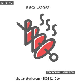 Barbecue logo flat design.Isolated graphic illustration.White background.
