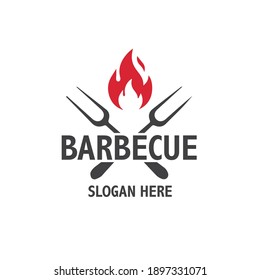 Barbecue logo inspiration. Food or grill design template. Vector illustration concept