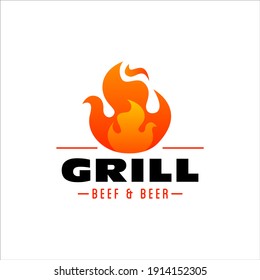 Barbecue logo inspiration. Food or grill design template.Vector illustration concept