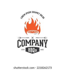 Barbecue logo inspiration. Food or grill design template.Vector illustration concept. Vector illustration EPS.8 EPS.10