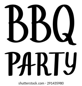 Barbecue logo in plate with text BBQ party