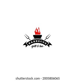 barbecue logo templte in white background