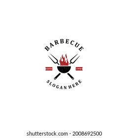 barbecue logo templte in white background