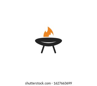 Barbecue logo vector grill icon 