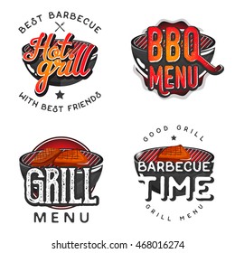 Barbecue logos, bbq badges, labels, emblems. 
