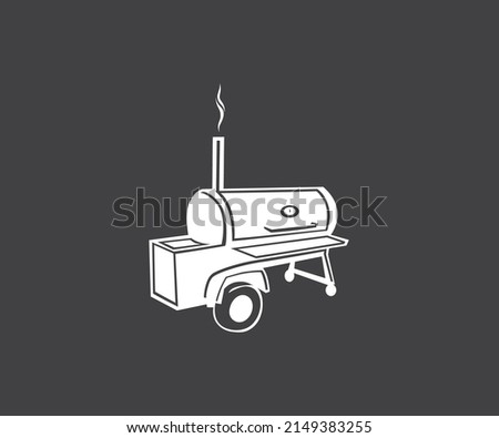 Barbecue Machine, Grill Machine. Charcoal Grill vector, Barbecue Grill Logo Template