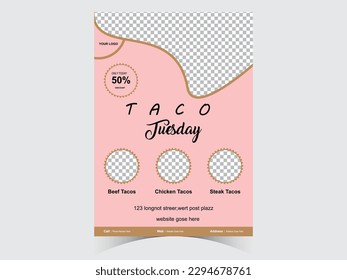 Barbecue menu placemat food restaurant brochure, bbq template design. Realistic Detailed 3d Tacos Mexican Food Day Vintage creative dinner invitation with hand-drawn graphic. Vector food menu flyer.


