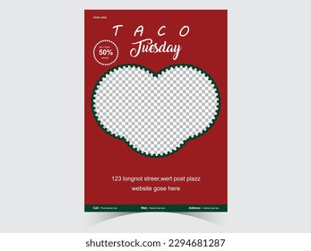 Barbecue menu placemat food restaurant brochure, bbq template design. Realistic Detailed 3d Tacos Mexican Food Day Vintage creative dinner invitation with hand-drawn graphic. Vector food menu flyer.

