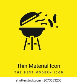 Barbecue minimal bright yellow material icon