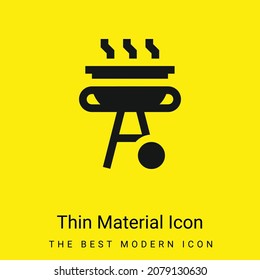 Barbecue minimal bright yellow material icon