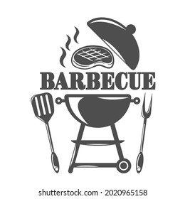 Barbecue motivational slogan inscription. Vector barbecue quotes. Illustration for prints on t-shirts and bags, posters, cards. Bbq master phrase. Isolated on white background.