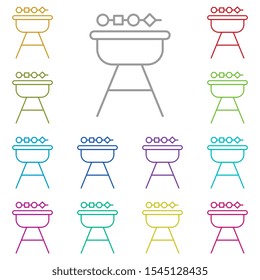 Barbecue multi color icon. Simple thin line, outline vector of summer icons for ui and ux, website or mobile application