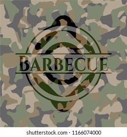 Barbecue on camouflaged texture
