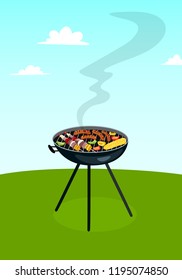 Barbecue on open air