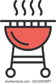 Barbecue Outline Filled Style Icon