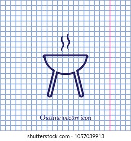 Barbecue outline icon, vector design element