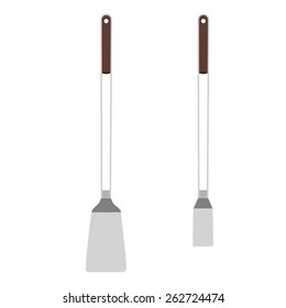 Barbecue paddle, barbecue turner, grilling utensils, barbecue scapula vector isolated