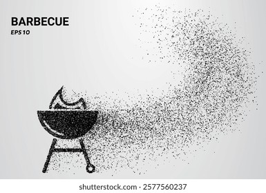 Barbecue of particles. Barbecue consists of small circles. Vector illustration.