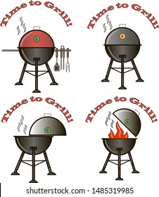  barbecue party. Bbq grill and tools vector illustration.