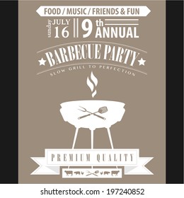Barbecue Party in brown background