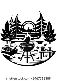 barbacoa en el bosque
