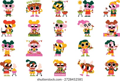 Barbecue And Party Illustrations Vector Illustration. Illustration symbol design template for web mobile UI element.