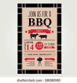 Barbecue party invitation. BBQ brochure menu design. 