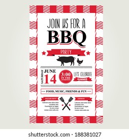 Barbecue party invitation. BBQ brochure menu design. 