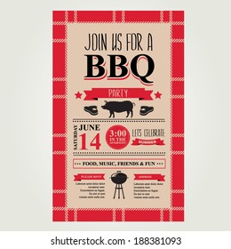 Barbecue party invitation. BBQ brochure menu design. 